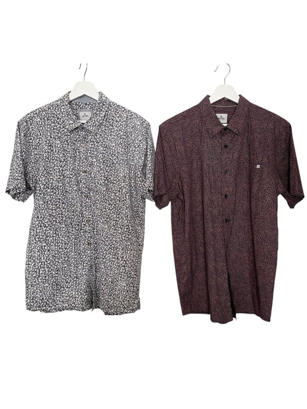 Rip Curl Set of 2 Surfer Skater Casual Shirt Men's Large Short Sleeve